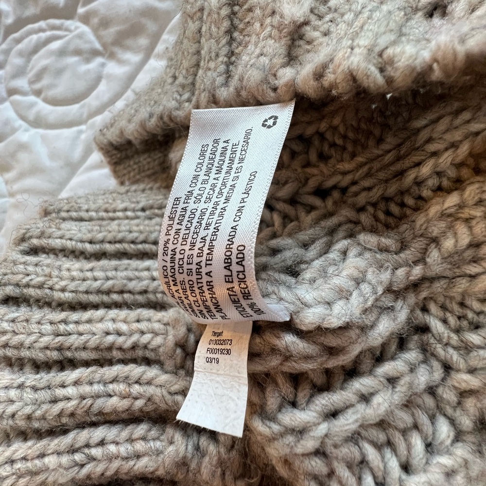 Universal Thread Taupe Cable Knit Turtleneck Sweater - Picture 3 of 5